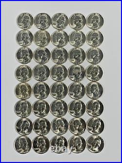 1954-S Washington Silver Quarter Roll 1/4 S GEM Uncirculated Qty 40 Lot 15