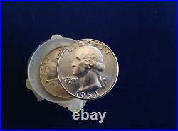 1954-S Washington Silver Quarters BU Original Roll of 40 Coins E4827