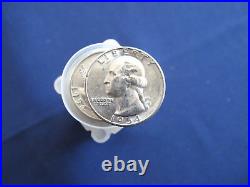 1954-S Washington Silver Quarters Brilliant Uncirculated Roll of 40 Coins E5749