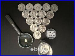 1954 Washington Quarter Bu Roll Of 40 90% Silver