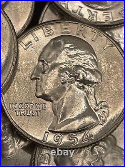 1954 Washington Quarter Uncirculated Roll Silver