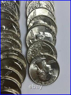 1954-d Washington Silver Quarter Bu Roll 40 Coins