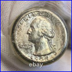 1955-D 25C Washington Quarter BU Roll 40 Coin