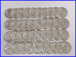 1955 Uncirculated Washington Silver Quarter Roll Of 40 Coins $10 Face Value