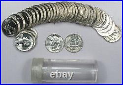 1955 Washington Quarter BU Roll Uncirculated, 40 Coins Total