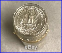 1955-d silver Washington quarter original roll, brilliant uncirculated 40 coins