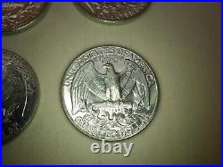 1955-d x14, 1956-d x2, Silver US 25c Quarters Coins Roll High Grade