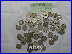 1955 thru 1957 Roosevelt Dime Rolls (50) count 90% Silver US Coins