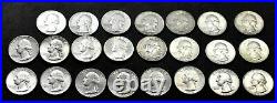 1956-58-1959-62-63-64 Silver Washington Quarter U. S. Mint 90% Silver Roll of 23