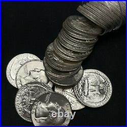 1956-P BU Uncirculated Washington Silver Quarter Original Roll, 40 Coins B