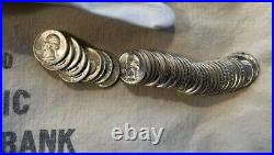1956 P Silver Washington Quarters Gem BU 40 Coins Amazing Original Roll