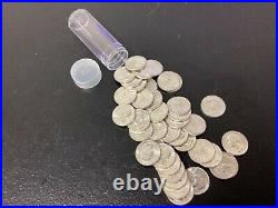 1957-D (39) Coin Roll of BU Uncirculated Silver Washington Quarters L. TS. 50
