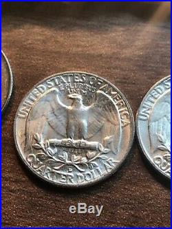 1957 D BU Washington Silver Quarter Roll $10 Face Lot 25c 90%! Uncirculated