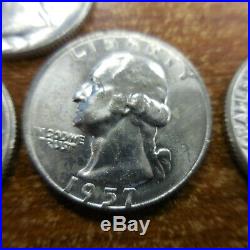 1957-D Washington Quarter Original Roll of 40 Coins! GEM BU