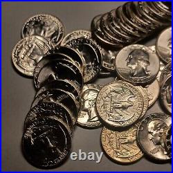 1957 P Choice Bu Roll Washington Quarters 90% Silver (40 Coins)