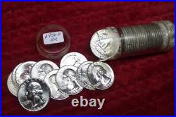 1958-D (GEM BU) LUSTROUS Silver Washington Quarter Roll (40 coins) BRILLIANT