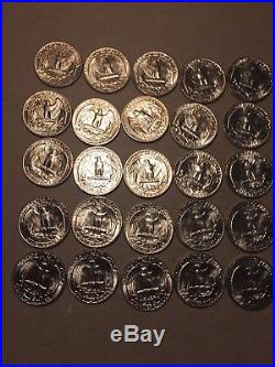 1958-D Washington Quarter Roll (40ct) Brilliant Uncirculated