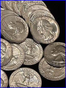 1958 D Washington Quarter Silver Great Looking Silver Coin Roll