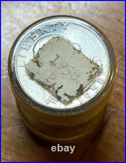 1958 P Half Roll Of Silver Washington Quarters (20) Coins