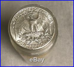 1958 silver Washington quarter original roll, brilliant uncirculated 40 coins