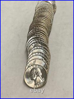 1959-D 25C Washington Silver Quarter BU Roll