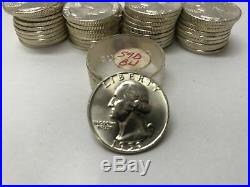 1959-D Washington Quarter 40 Coin Roll 90% Silver