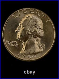 1959-D Washington Quarter Roll BU 40 Coins