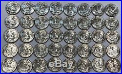 1960D BU ROLL of 40 silver Washington quarters. Endcoins toned. (lot#02)