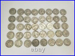 1960-1963 Washington Quarters $10 FV 90% Silver 40/Roll ESTATE Better Grades