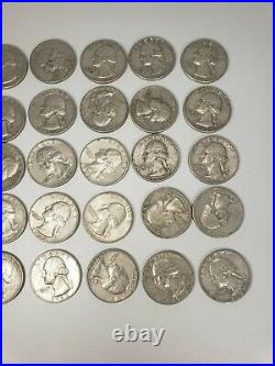 1960-1963 Washington Quarters $10 FV 90% Silver 40/Roll ESTATE Better Grades