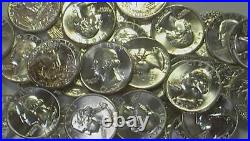 1960-1964 Mixed BU Brilliant Uncirculated Washington Silver Quarters Roll of 40