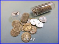 1960-1964 Silver 25 Cents Washington Quarters 40 ct. Roll