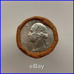 1960-D 25C OBW Original Bank Wrapped BU Silver Quarter Roll 40 Coins #1