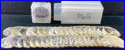 1960 Silver Proof Washington Quarter Roll 40 Coins Total