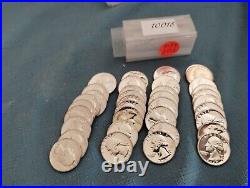 1961-1964 BU Washington Quarters 90% Silver $10 Face Value Roll (Tube #10018)