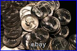 1961-64 Mixed Washington Quarter BU Roll 40 Uncirculated Coins