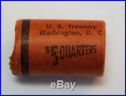 1961 D Washington Silver Quarter OBW Original Bank Wrapped $5 Roll