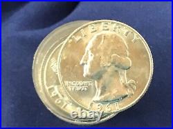 1961-D Washington Silver Quarter Original Roll of 40 Coins BU E0649