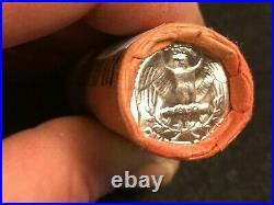 1961 P Unc OBW $10 Roll Washington Quarter BU 90% Silver Amazing toned ends #2