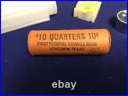 1961 P Unc. OBW $10 Roll Washington Quarter BU 90% Silver Original Bank Wrap