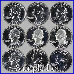 1961 Proof Washington Quarter 25c Gem Proof Full Roll 40 Coins