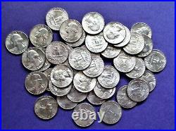 1961-d Full Roll Of 40 Gem Bu Washington Silver Quarters