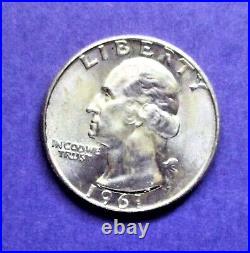 1961-d Full Roll Of 40 Gem Bu Washington Silver Quarters