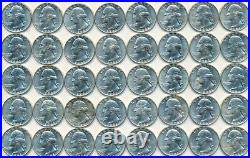 1961-d Washington Silver Quarter Roll (40 Coins) Brilliant Uncirculated-free S/h