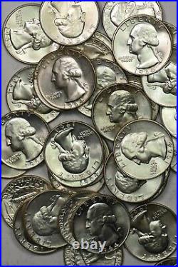 1962 1964 Washington Quarter roll of 40pcs silver Choice BU BU0613 combine shi