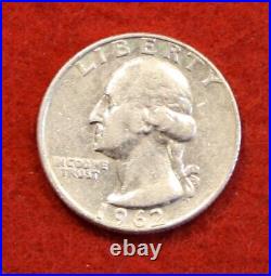 1962-D Washington Quarters 40 coin roll circulated 90% Silver R1