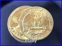 1962-D Washington Silver Quarter BU Roll of 40 Coins E0645