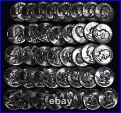 1962-P Uncirculated Washington Sliver Quarter Rolls of (40 Coins)