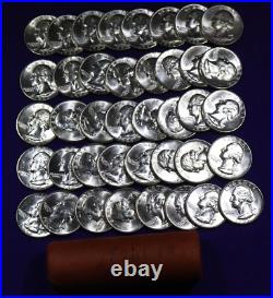 1962-P Uncirculated Washington Sliver Quarter Rolls of (40 Coins)