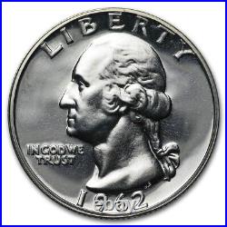 1962 Proof Washington Quarter 40-Coin Roll GEM BLAST WHITE